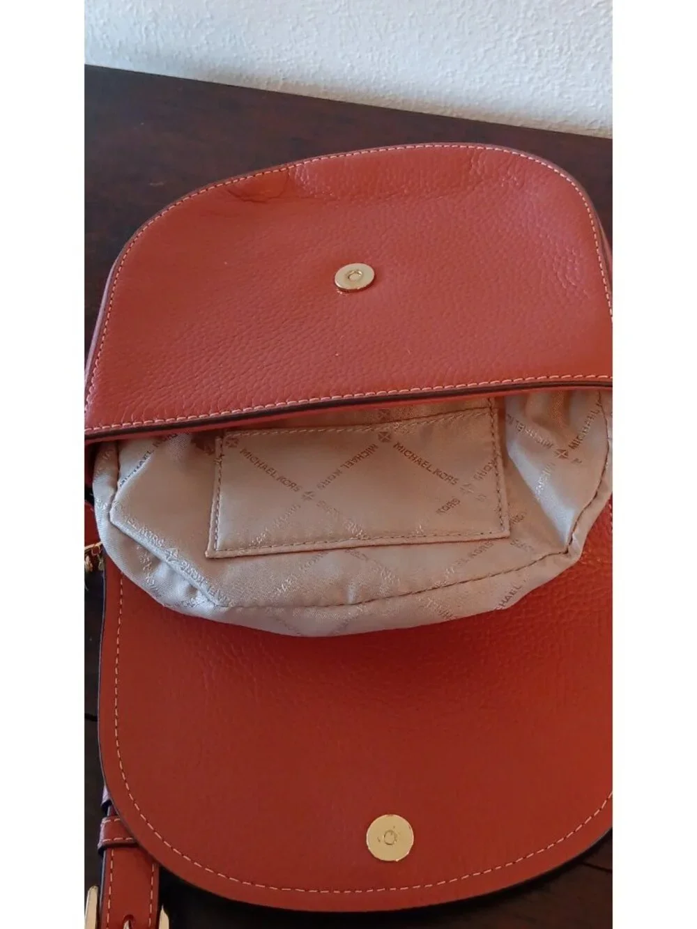 Michael Kors Bedford Small Flap Crossbody Salmon Pink WITH COA AUTHENTIC - Picture 7 of 12